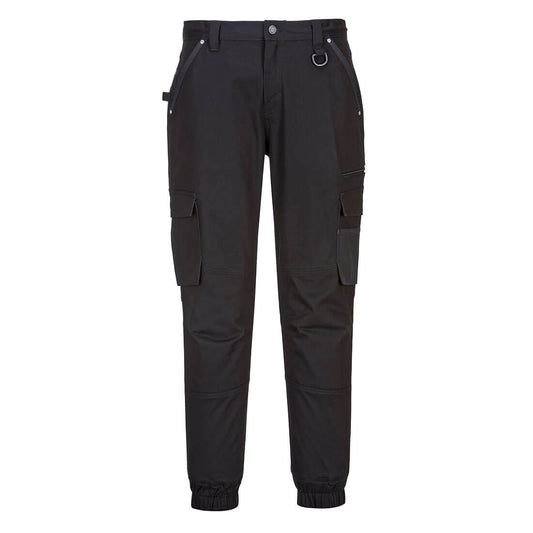 Portwest KX3 Stretch Slim Fit Cuffed Work Pants in Black