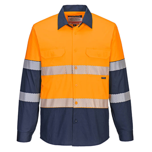 Portwest MS105 Hi-Vis Stretch Contrast Shirt L/S