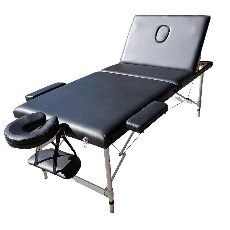 Max Global Products MTP250 Bed Massage Table Portable Adjustable Height Aluminium Frame 80cm Wide Black with Carry Case Max Weight: 250kg