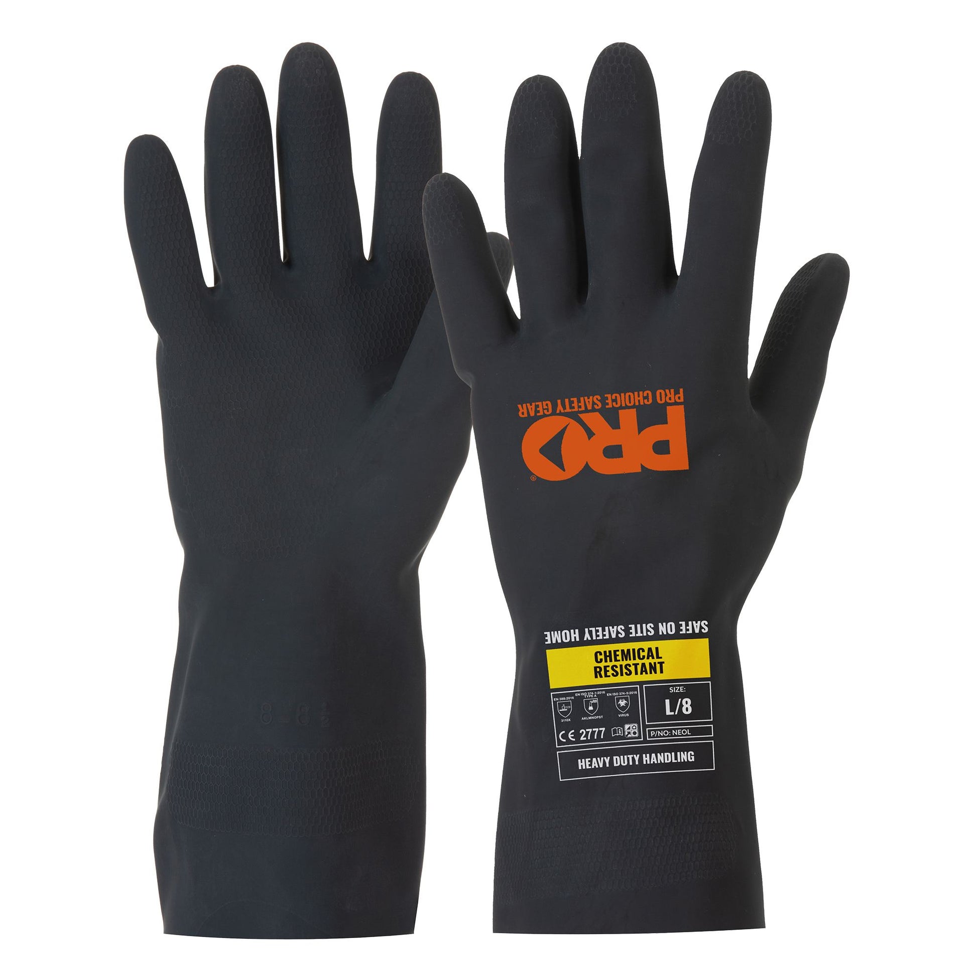 Pro Choice Safety Gear Prochem Black 30Cm Neoprene Gloves