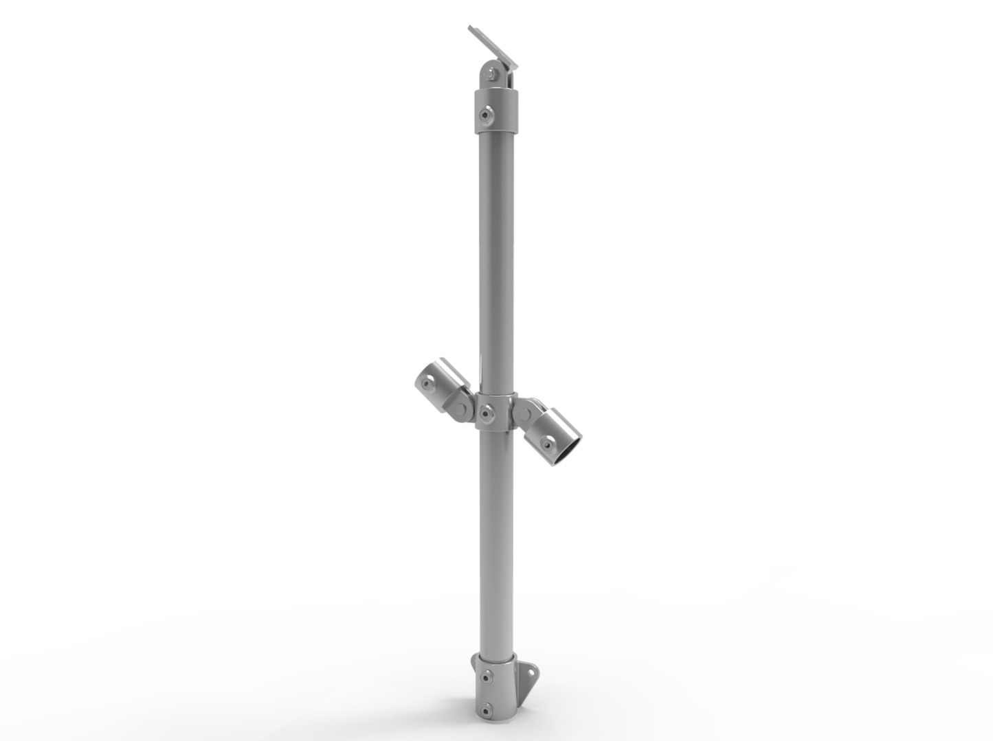 NoWeld Angled Through Post Vertical Mount - Galvanised