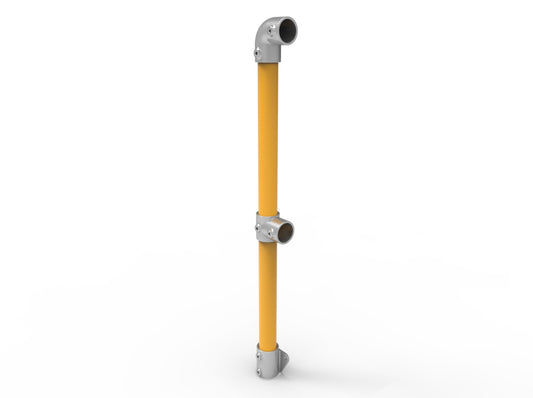 NoWeld End Post Vertical Mount - Galvanised and Powder Coated Yellow