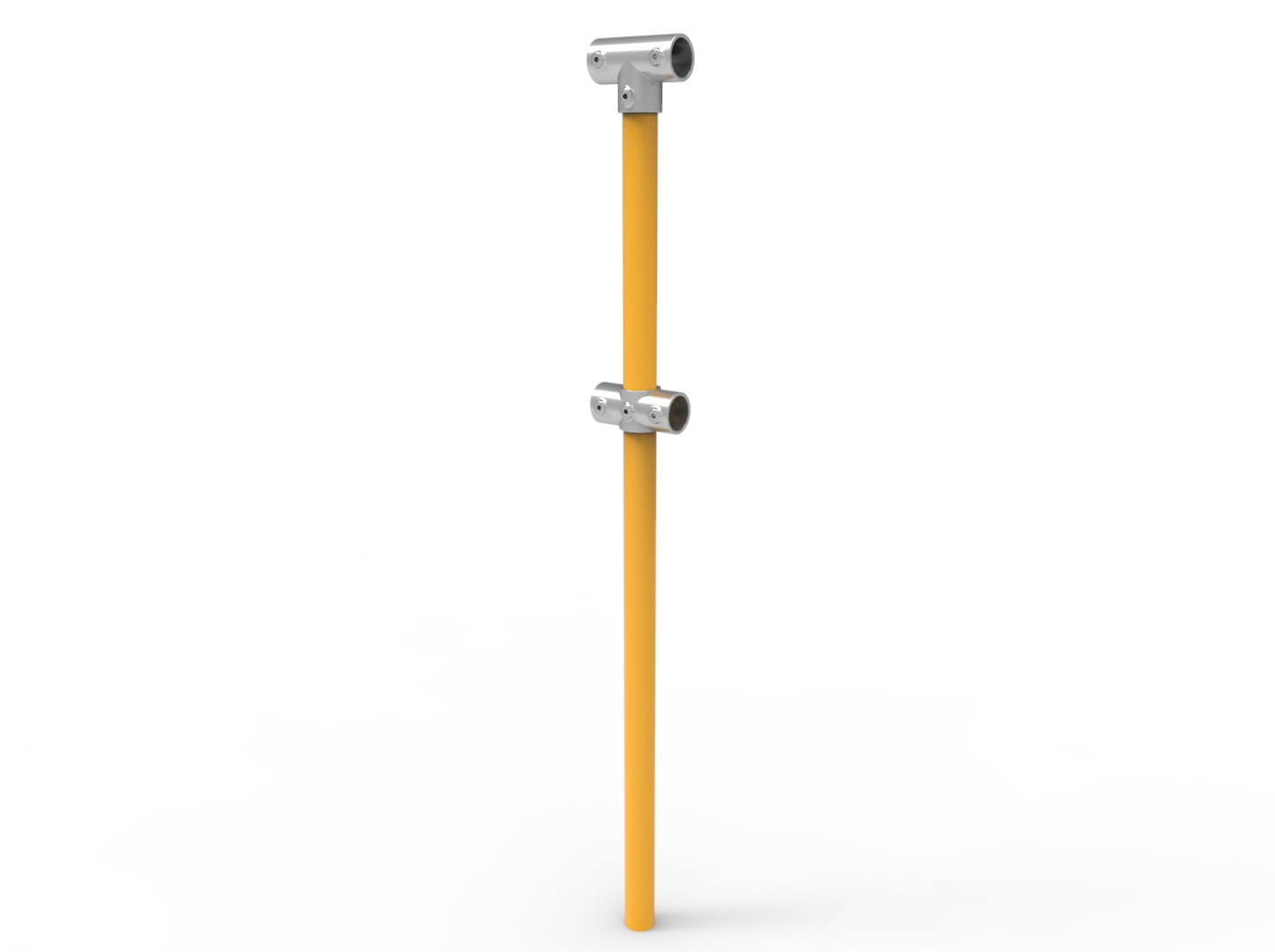 NoWeld Through Post Below Ground - Galvanised and Powder Coated Yellow