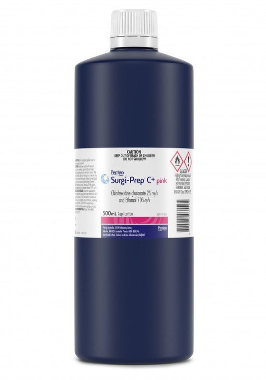 PERRIGO AUST P0046 Chlorhexidine 0.5% & Alcohol 70% Surgical Prep 500mL