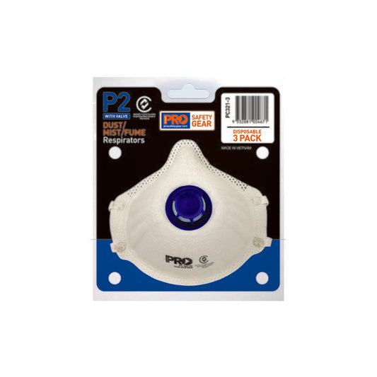 Pro Choice Safety Gear Dust Masks P2+Valve / 3 Pack