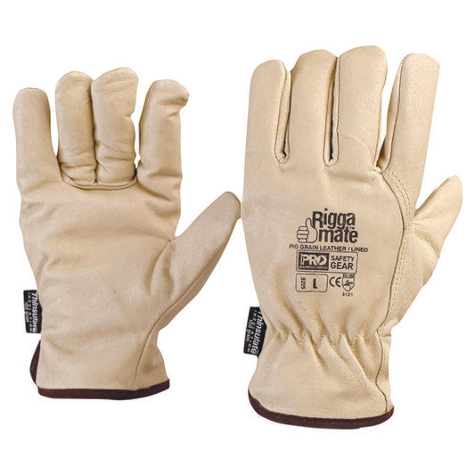Pro Choice Safety Gear Riggamate Lined Glove - Pig Grain Leather Large