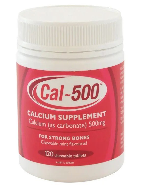 PETRUS PHARM PP-C500A CAL-500 Calcium Carbonate 1.25 G (equiv. Ca 500 MG) Chewable Tab 120