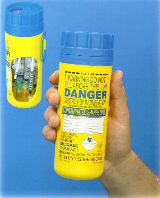 AMCOR PR6201 Sharps Container Sharpak Compact Blue Top 500mL