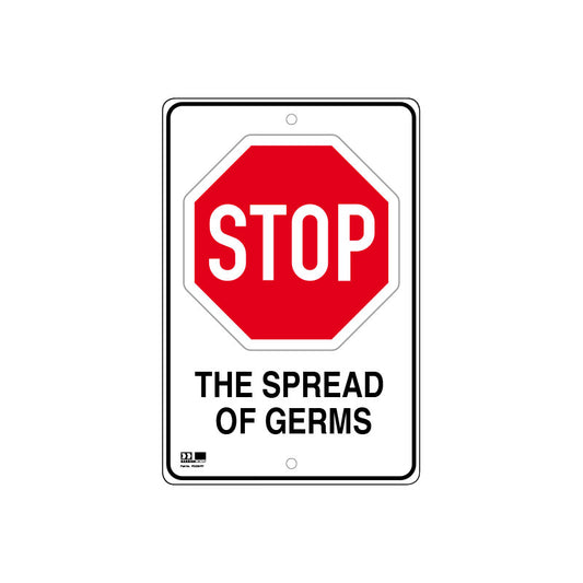 Pilot Sign - Stop The Spread of Germs - 300 x 450 x 1.4mm Polypropylene