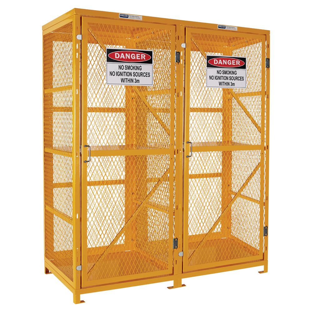 Pratt Safety Forklift Storage Cage. 2 Storage Levels Up To 16 Forklift Cylinders