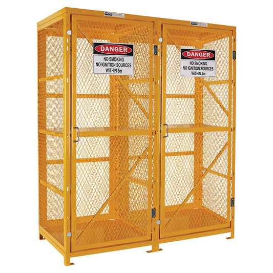 Pratt Safety Forklift Storage Cage. 2 Storage Levels Up To 16 Forklift Cylinders