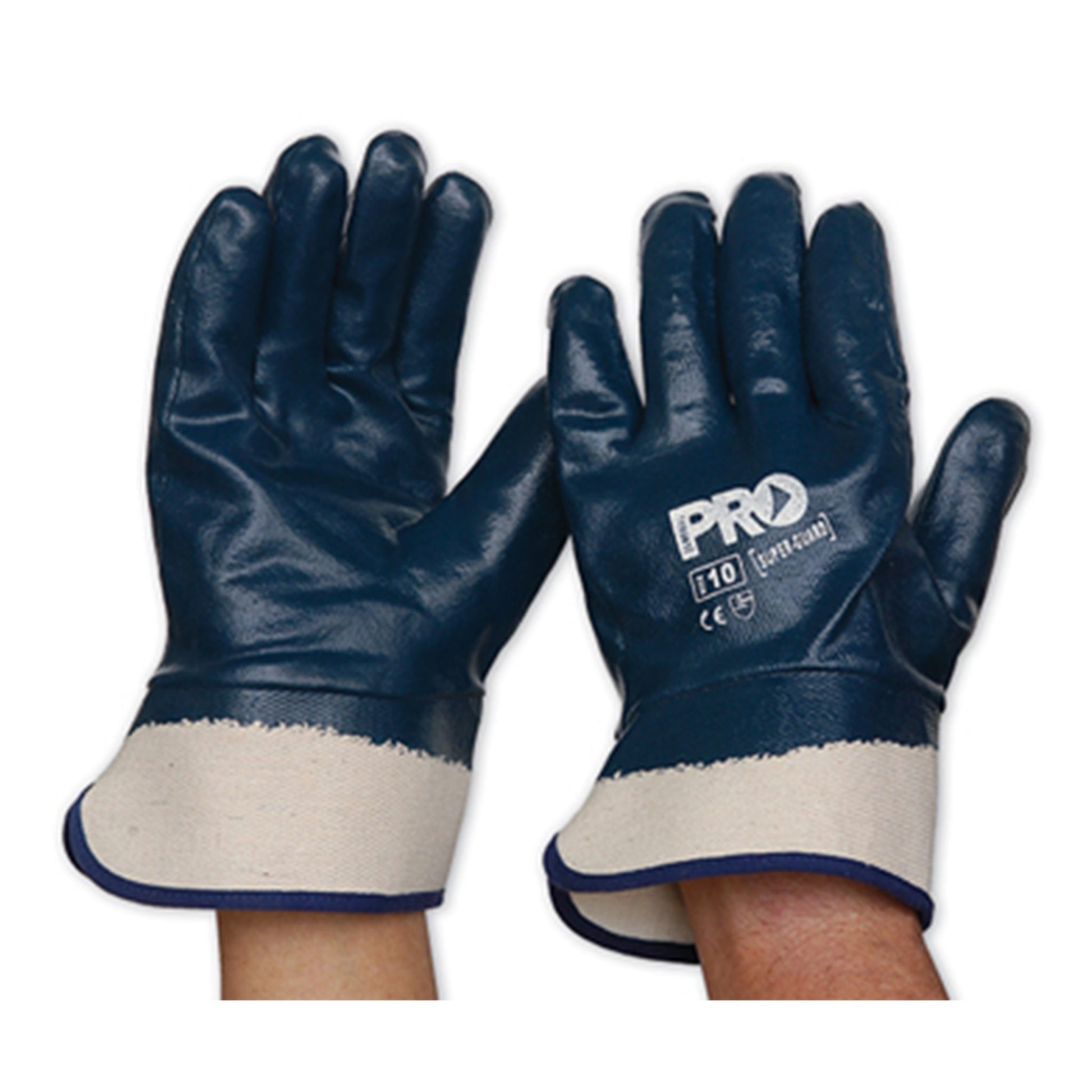 NBRFBSC Pro Choice Super Guard Fully Dipped Blue Nitrile Safety Cuff Glove