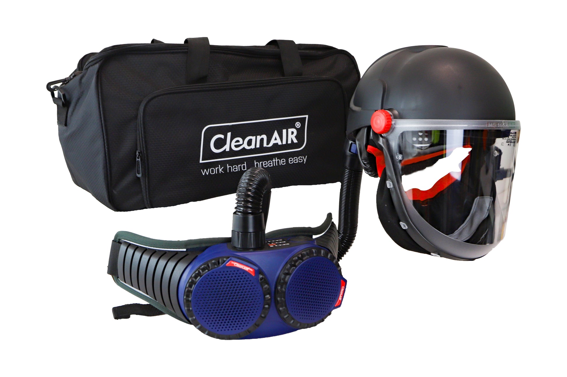 CleanAIR R304100X CA-40G Hard Hat w/ Cylindrical Visor & AerGO PAPR Kit