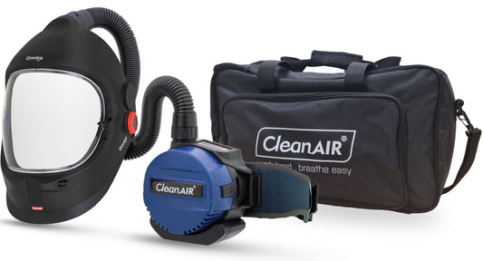 CleanAIR R813100 Omnira Face Shield & Basic PAPR Kit with duffel bag