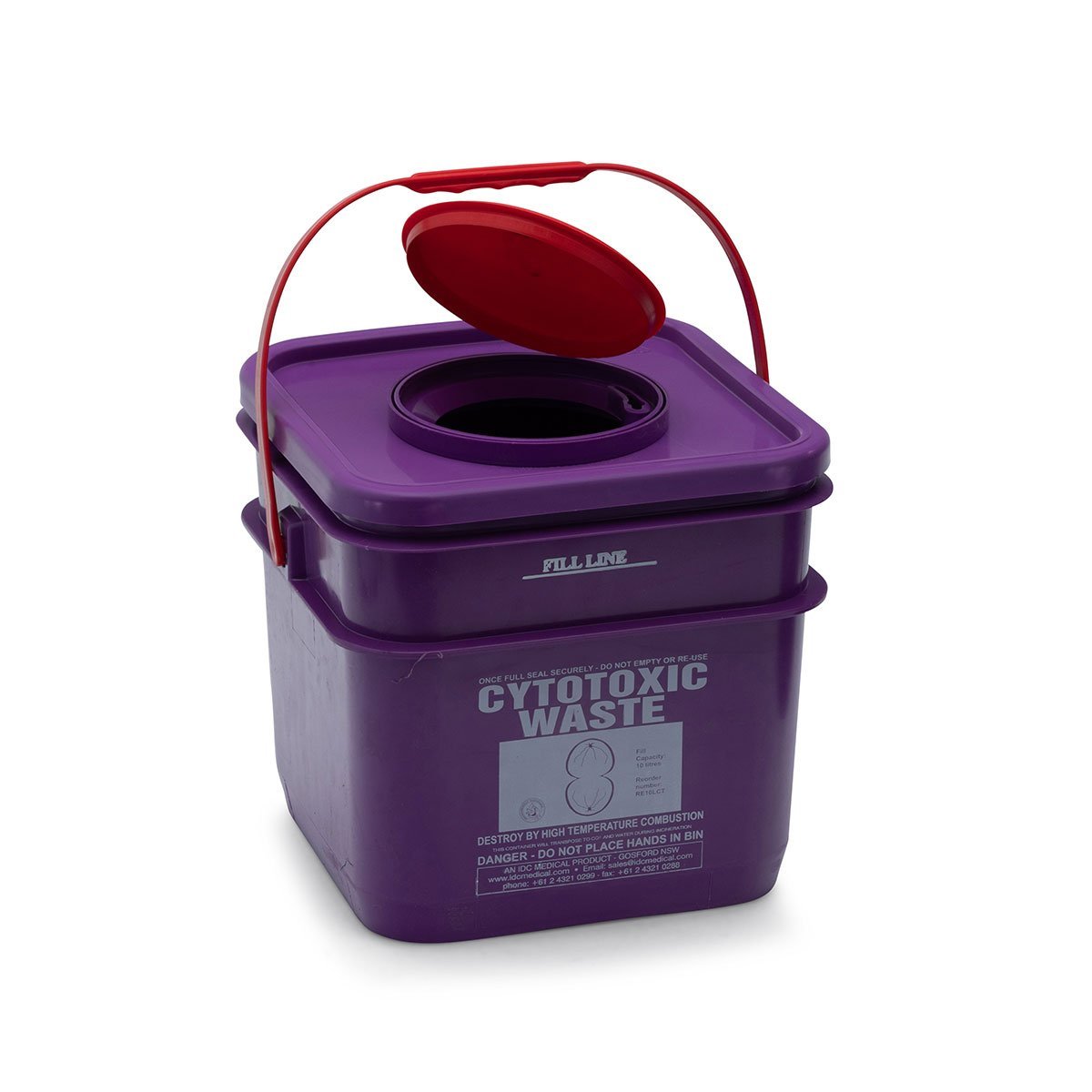 IDC RE10LCT Sharps Purple Cytotoxic Waste Square Safe 12.5L