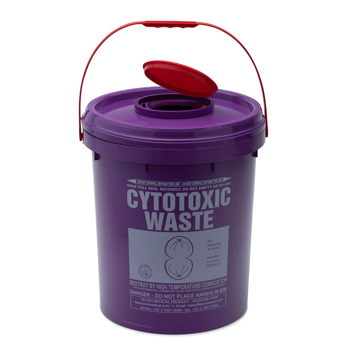 IDC RE20LCT Sharps Purple Cytotoxic Waste Round Safe 20L
