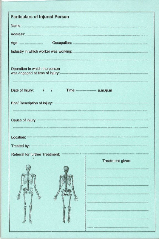 VIRITEX RIU Book Register of Injuries Duplicate