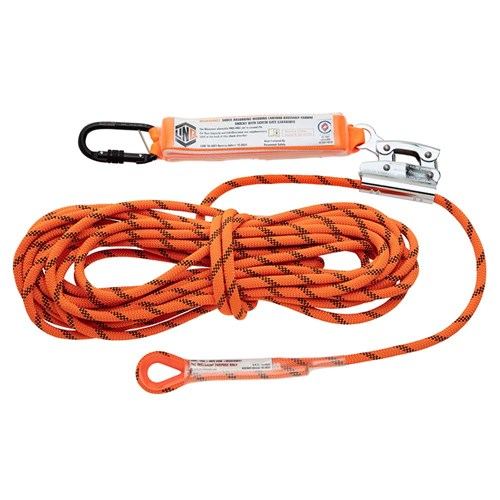 LINQ Height Safety Rope Kermantle 15m C/W Rope Grab & Perm Attach Shocky With Screwgate Karabiner