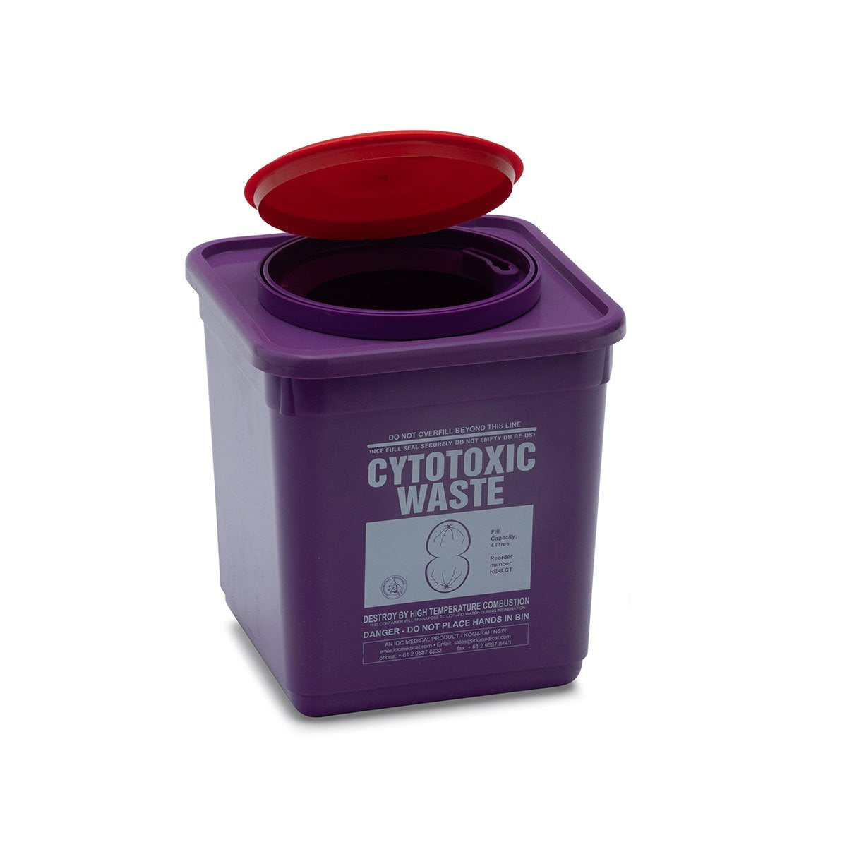 IDC RE4LCT Sharps Purple Cytotoxic Waste Square Safe 4.75L
