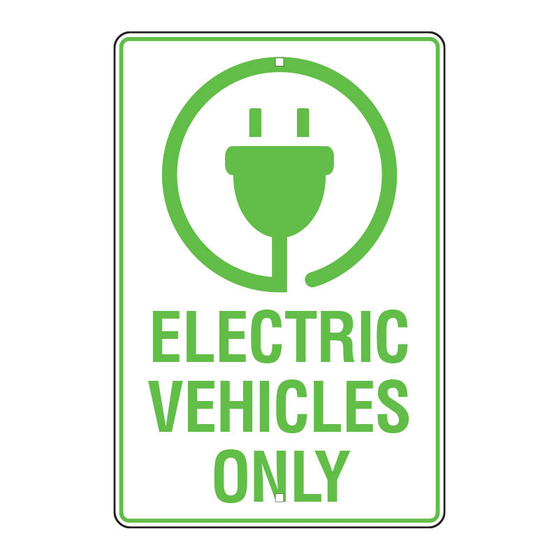 Sign - Electric Vehicles Only - 600H x 400W - Aluminium