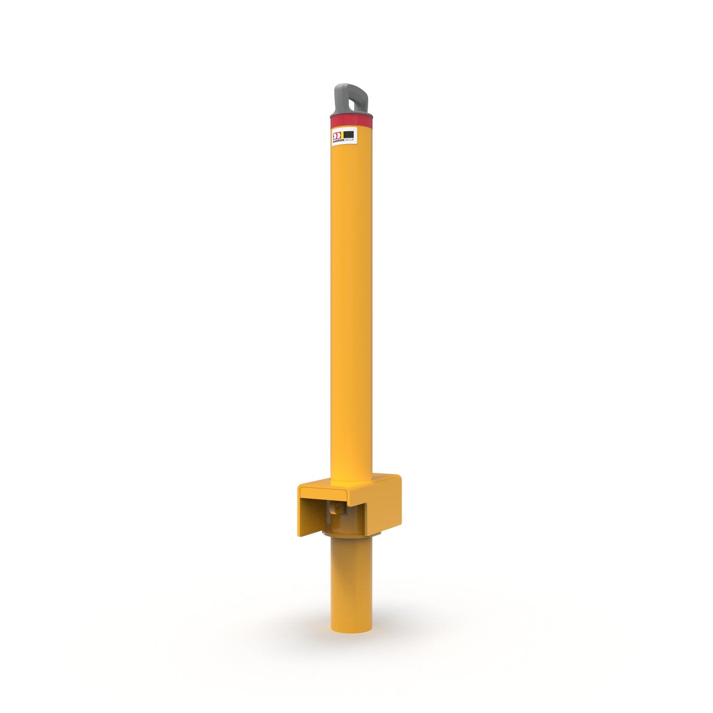 Shared Locking Bollard Inground Removable - Galvanised and Powder Coated Yellow