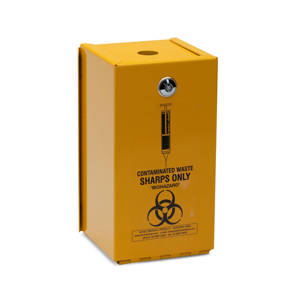 IDC SLWB2 Sharps Container Yellow Armour Lockable Wall Safe 2L with 2 x SC2 Sharps