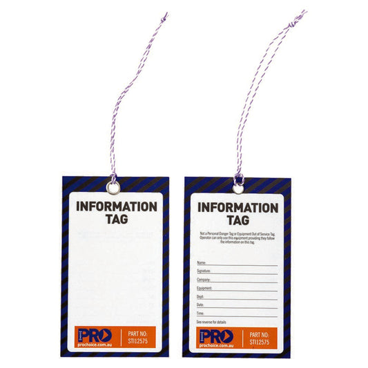 Pro Choice Safety Gear Safety Tag -125mm X 75mm Information (Blank)