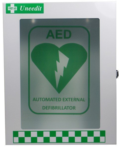 Max Global Products 1PRC-D Defibrillator Metal Wall Cabinet Windowed Front