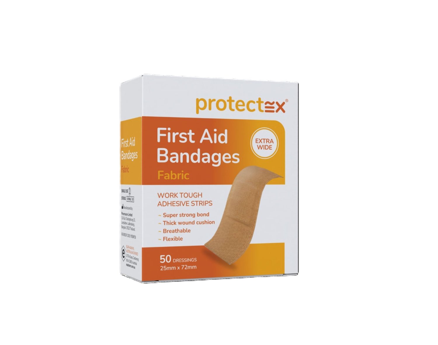 ESAPHARRM BN-FEW050 Protectex Fabric Extra-Wide Strips 7.2cm x 2.5cm Pack of 50