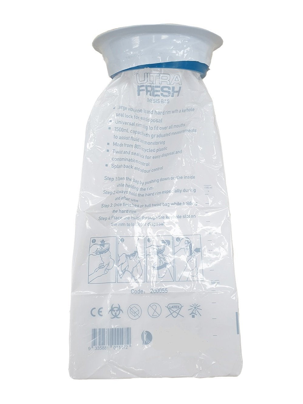 ULTRA HEALTH MEDICAL SM10110723 Vomit Bag Emesis 1.5L Capacity Box of 50