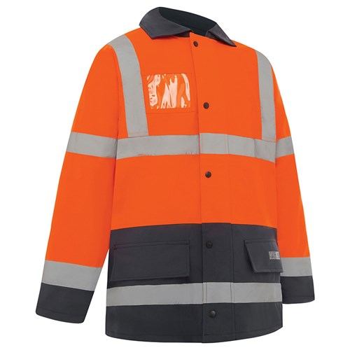 WORKIT Workwear Hi Vis 2 Tone 3/4 Length Wet Weather Taped Jacket
