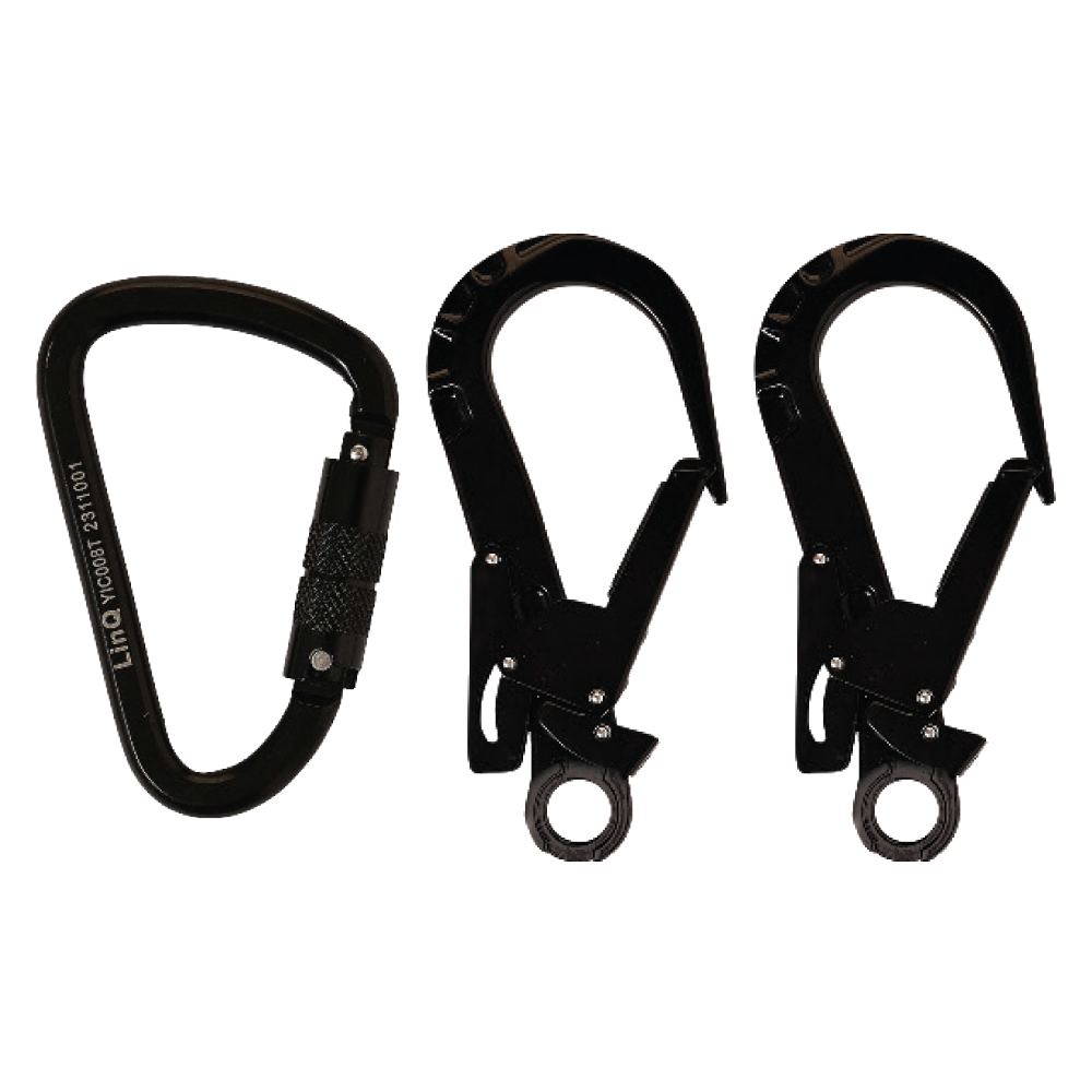 LINQ Height Safety Elite Double Leg Elasticated Lanyard with Hardware KT & ST X2