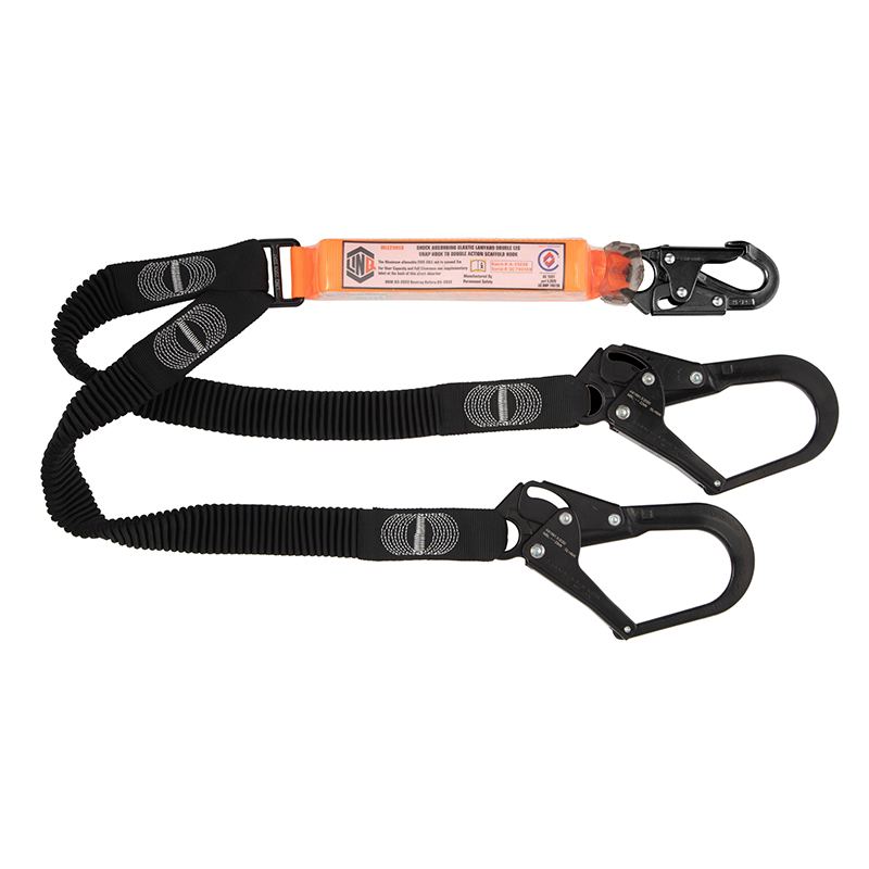LINQ Height Safety Elite Double Leg Elasticated Lanyard With Hardware SN & SD X2