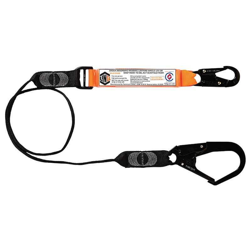 LINQ Height Safety Elite Single Leg Shock Absorbing Webbing Lanyard With Hardware SN & SD