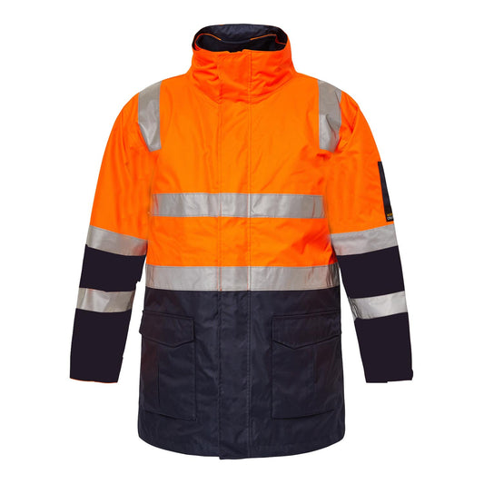 Workcraft WW9024 Hi Vis Reflective Jacket in Orange/Navy