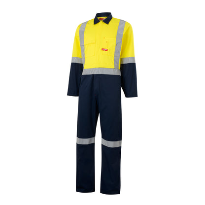 Hard Yakka Y00262 Hi-Vis 2Tone Taped Cotton Drill Coverall