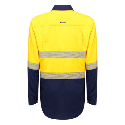 King Gee Y04370 ShieldTec LENZING FR Hi Vis 2Tone Open Front Taped Shirt PPE1