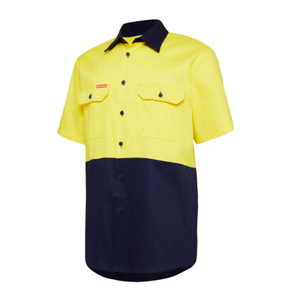 Hard Yakka Y04620 Core Hi-Vis Light Weight Vented Short Sleeve Cotton Shirt