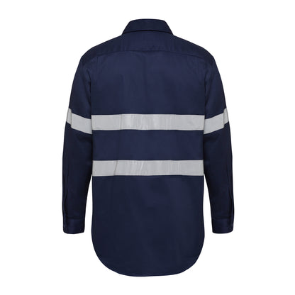 Hard Yakka Y07227 Hi-Vis Cotton Drill Long Sleeve Taped Shirt