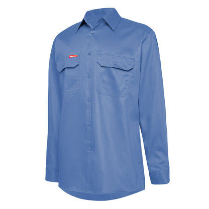Hard Yakka Y07500 Long Sleeve Open Front Cotton Drill Work Shirt