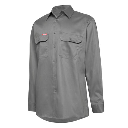 Hard Yakka Y07500 Long Sleeve Open Front Cotton Drill Work Shirt