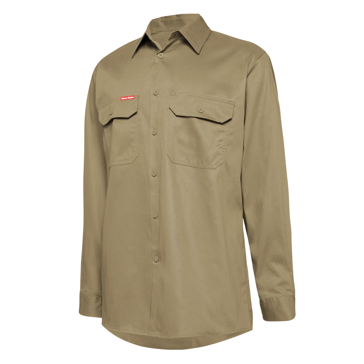 Hard Yakka Y07500 Long Sleeve Open Front Cotton Drill Work Shirt