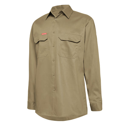 Hard Yakka Y07500 Long Sleeve Open Front Cotton Drill Work Shirt