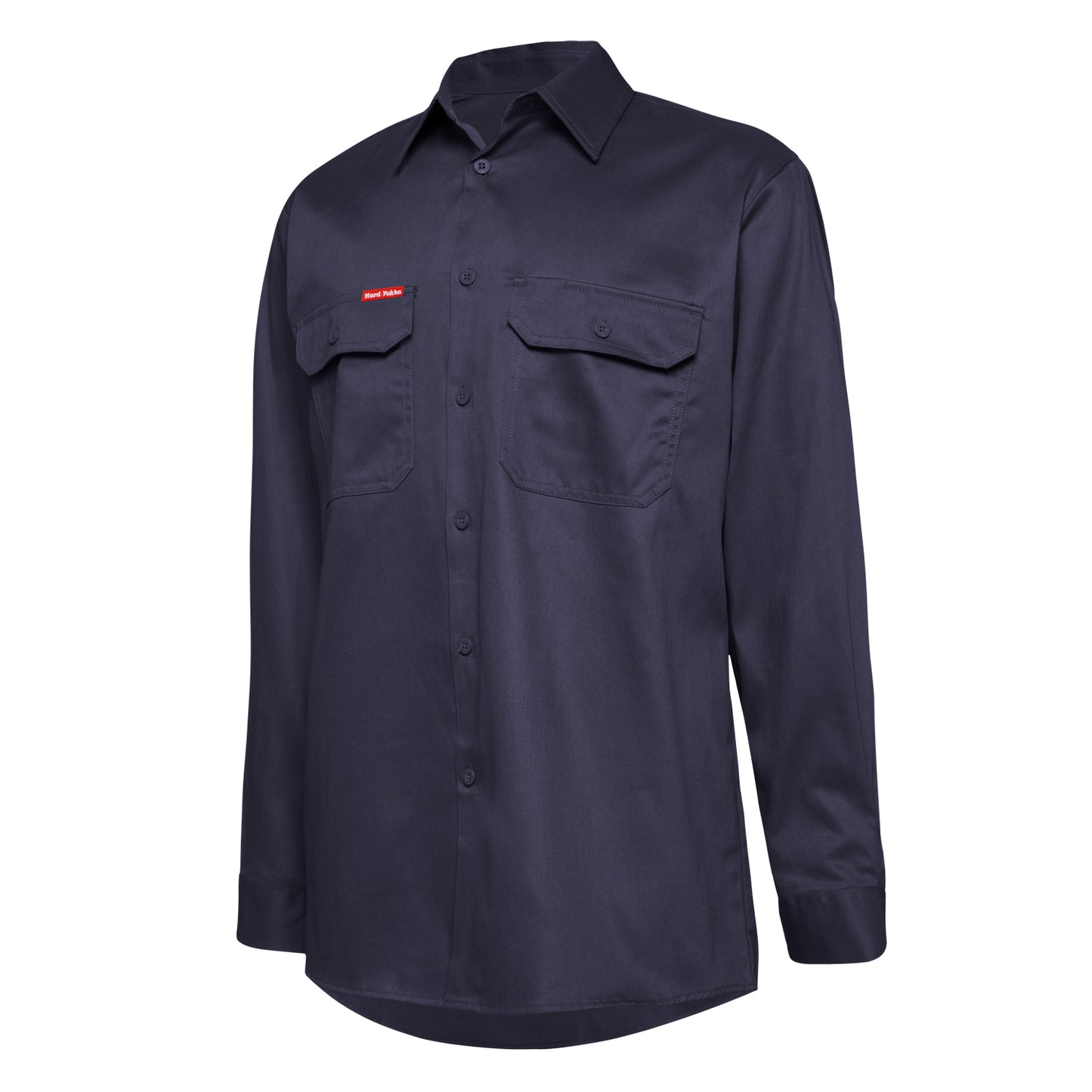 Hard Yakka Y07500 Long Sleeve Open Front Cotton Drill Work Shirt