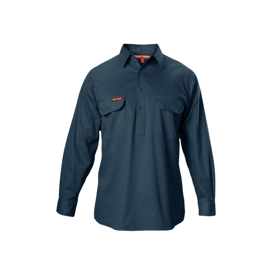 Hard Yakka Y07530 Long Sleeve Closed Front Cotton Drill Work Shirt