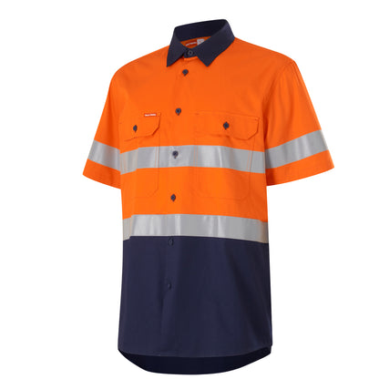 Hard Yakka Y07754 Short Sleeve Hi Vis 2 Tone Taped Vented Shirt
