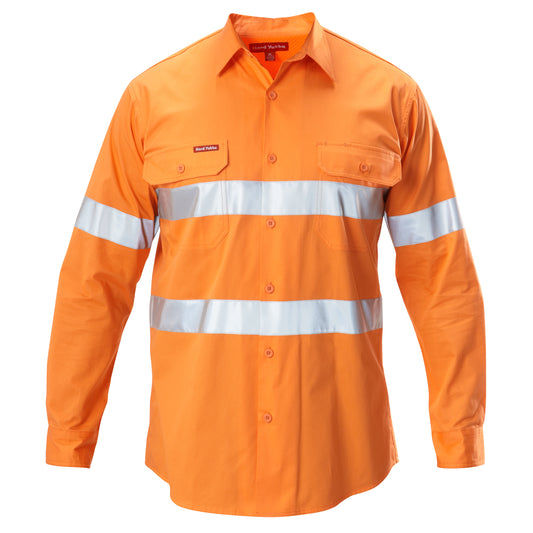 Hard Yakka Y07996 Core Hi-Vis Taped Vented Cotton Twill Shirt