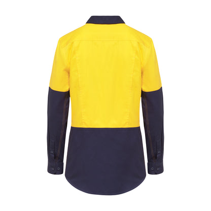 Hard Yakka Y08225 Women's Core 2 Tone Hi-Vis Vented Long Sleeve Shirt
