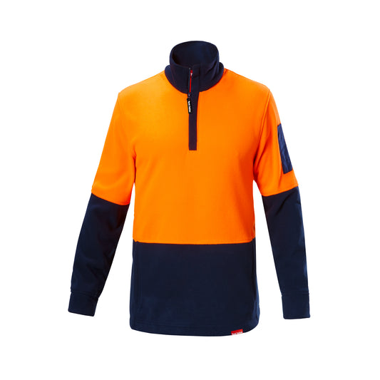 Hard Yakka Y19330 Hi-Vis 2 Tone 1/4 Zip Brushed Fleece Jumper