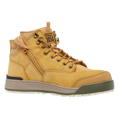 Hard Yakka Y60200 3056 Lace Up & Side Zip Steel Toe Safety Boot - Wheat